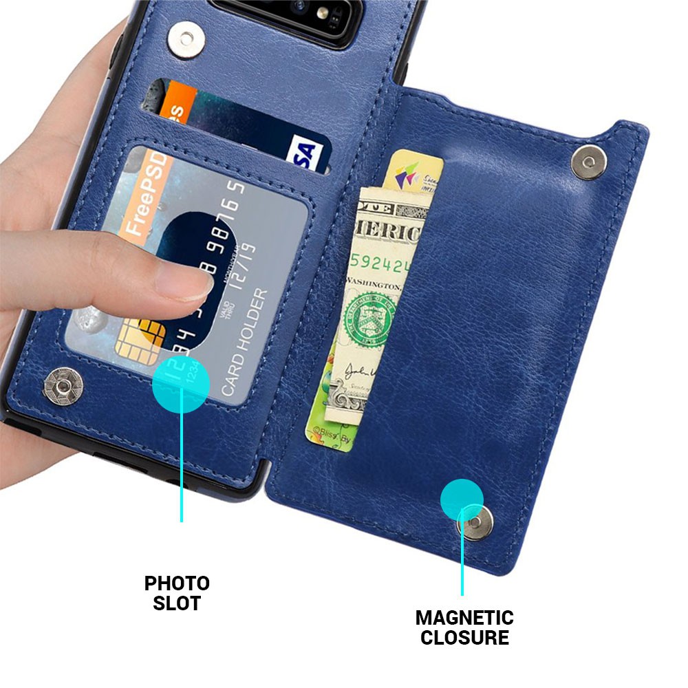 Tecworks Back Flip Leather Wallet Cover Case For Samsung s10